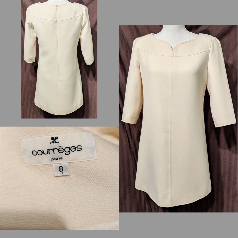 Courreges Paris Mod Shift Mini Dress Size 8
